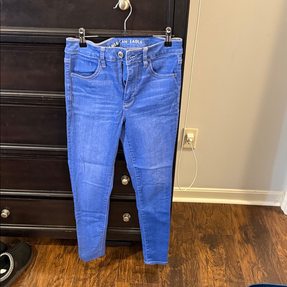 American Eagle Outfitters Women's Vibrant Blue Hi- Rise Jeggings